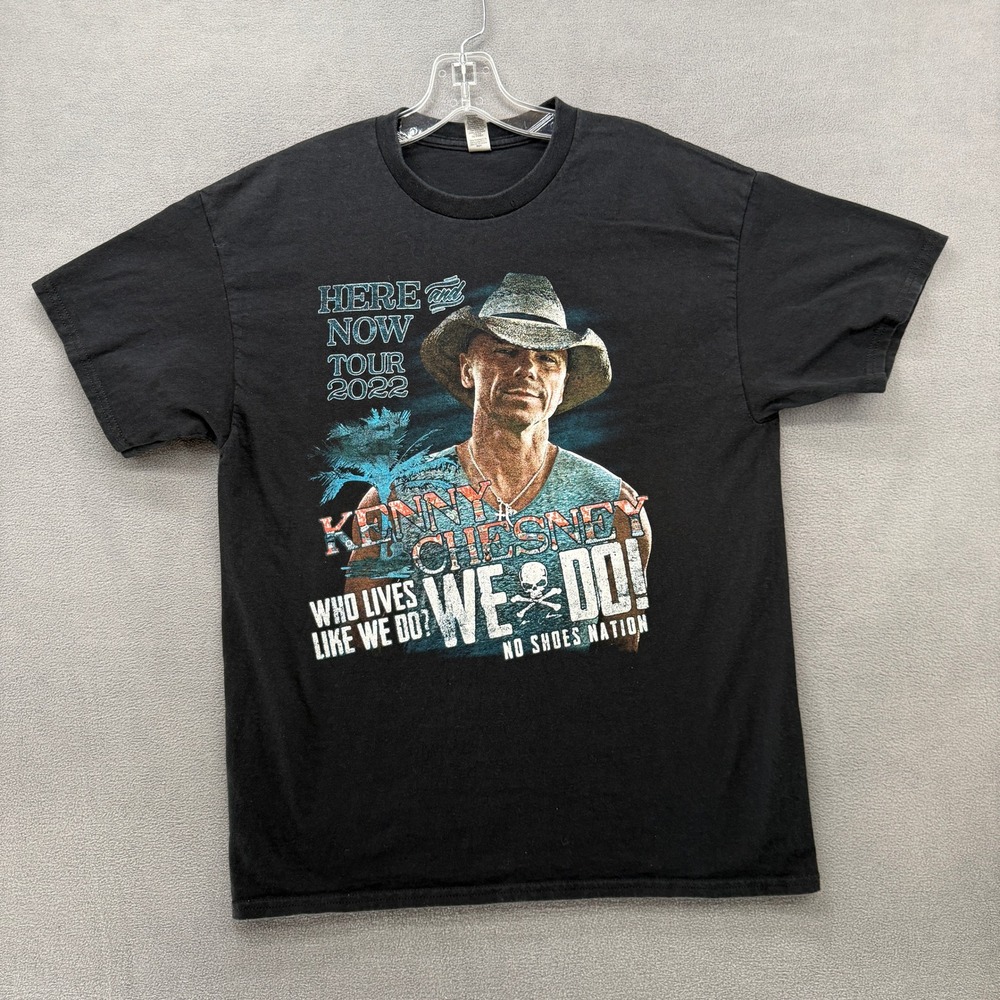 Kenny Chesney T-Shirt Mens L Here and Now Tour 2022 Black Concert Tee Dan Shay